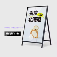 Vente en gros, panneau publicitaire pliable avec cadre stable par temps venteux, panneau d'affichage résistant au vent avec boîte à lumière en verre LED