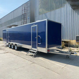 Chất lượng cao sang trọng xách tay hai gian hàng di động nhà vệ sinh Trailer kích thước lớn thiết kế hiện đại cho công viên ngoài trời sử dụng trên bán - Product Image 2