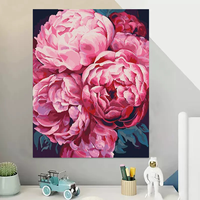 Peinture par numéros pour adultes Kits fleurs moderne mur Art photo par numéros pour la décoration intérieure 40x50cm/16x20 pouces sans
