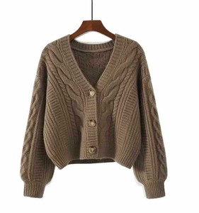 Maglione con Scollo <span class=keywords><strong>a</strong></span> V Intrecciato per Donna, <span class=keywords><strong>Cardigan</strong></span> Lavorato <span class=keywords><strong>a</strong></span> Maglia, Top Corto Invernale - Product Image 2