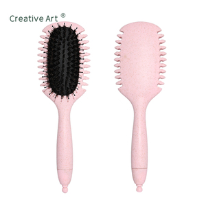 Peigne démêlant et massant le cuir chevelu 2-en-1 en paille de blé écologique, double face, pour coiffure et modelage des <span class=keywords><strong>cheveux</strong></span> à domicile - Product Image 3
