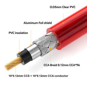 Dual Lotus RCA <b>cable</b> with gold-plated plugs for Car amplifiers Subwoofers Audio Systems in TVs and Cars - Product Image 6