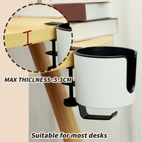 Support pour casque 2 en 1 antidérapant et réglable avec pince de bureau, porte-gobelets pour tasses à café et gobelets à eau, accessoires de bureau pour casques de jeu NOUVEAU