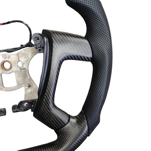 Volante Deportivo JHR TUNING de Fibra de Carbono Mate y Cuero, con Calefacción, 3 Radios, Agarre Personalizable, Forma Plana/D/F1, Compatible con GMC <span class=keywords><strong>RV</strong></span> - Product Image 6