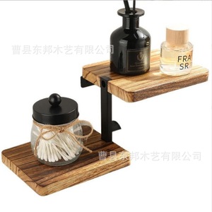 Solid Wood Wall Mounted <b>Paper</b> Holder With Shelf For Bathroom <b>Kitchen</b> Storage Rack Roll <b>Paper</b> Dispenser - Product Image 5