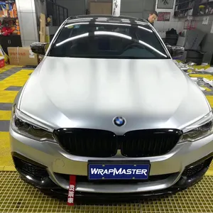 Wrapmaster 1.52*18Meter Silver Satin Metallic Car Wrapping Vinyl Film Papier Materiaal Leveranciers