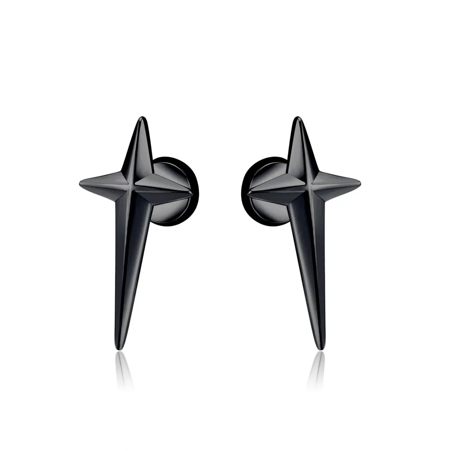 GOLI Men's Stainless steel jewelry Punk shine star Earrings set black accessories vintage Factory wholesale male gift hiphop