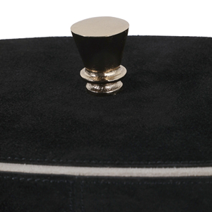 Decorative Suede Storage <b>Box</b> with Lid Modern Oval Black Home Decor Accent for Bedroom Coffee Table Bathroom <b>Vanity</b> - Product Image 6