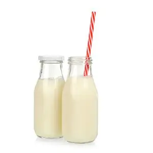 徐州批发空定制饮用酸奶1000毫升2升玻璃奶茶瓶带吸管