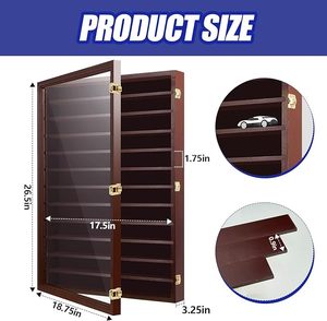 Caja de exhibición personalizada para modelos de coches con puerta de acrílico, fabricante OEM, contenedor de almacenamiento de madera para coches de juguete en miniatura, estantes con cerradura, venta al por mayor - Product Image 2