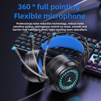 Headset Gaming Pink Berkabel Over-Ear 7.1 Stereo Surround Sound ANC Lampu RGB Peredam Kebisingan Mikrofon Kontrol Tombol Kabel 2m