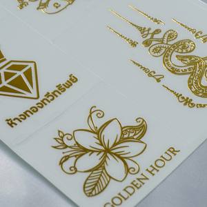 Tùy chỉnh rõ ràng lá vàng nhiệt chuyển vàng uvsticker 3D Nhãn dán nhãn Logo UV dtf Decal vinyl chuyển nhãn dán - Product Image 5