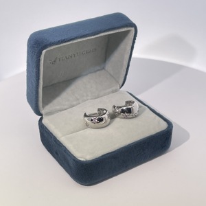 Tianyu Gems Gold-plated <b>Brass</b> Classic Women's Hoop Earrings with White Round Cubic Zirconia and Star Engraving - Product Image 5