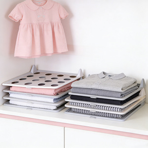 Clothing Organizer Folding Board Rectangle Gray White Portable Layered Storage Divider For T-Shirt Pants Organization - Product Image 3
