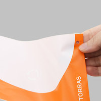 Sacs en plastique plats écologiques recyclés en PE CPE, orange et blanc, couleurs personnalisées pour l'emballage d'accessoires électroniques de téléphones portables