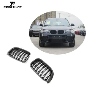 Serat Karbon X3 X4 Depan Grill untuk BMW X3 X4 F25 F26 2014 2015 2016 2017