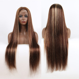 Tóc Giả Từ Tóc Thật Màu Vàng Loang Ombre Màu Hỗn Hợp, Tóc Giả Thẳng Remy Brazil 13X4 Tóc Giả Ren Phía Trước - Product Image 2