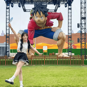 Statue <span class=keywords><strong>de</strong></span> pirate anime en fibre <span class=keywords><strong>de</strong></span> verre grandeur nature, sculptée à la main en résine, pose dynamique, pour décoration <span class=keywords><strong>de</strong></span> jardin extérieur - Product Image 6