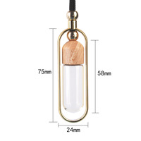 Diffuseur de parfum suspendu pour voiture, flacon en verre vide transparent sérigraphié, pour huiles essentielles et aromathérapie
