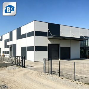 Entrepôt préfabriqué en structure acier BX-2021008, charpente boulonnée, porte coulissante, fenêtre PVC, design industriel, garantie 1 an - Product Image 2
