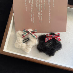 Barrettes à cheveux pour femmes en tissu moelleux en forme d'étoile à cinq branches, avec pinces BB pour cheveux cassés ou à pointes abîmées - Product Image 2