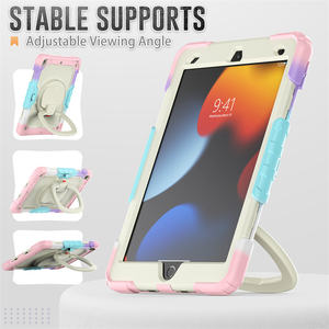 Funda de silicona para tableta con protección de cuerpo completo para niños con correa para el hombro para <span class=keywords><strong>iPad</strong></span> 7/8/<span class=keywords><strong>9</strong></span> Gen 10,2 "camuflaje funda de rotación de 360 grados - Product Image 4