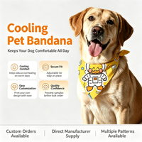 Bandana Rafraîchissante pour Animaux de Compagnie, Séchage Rapide, Super Absorbante, Sans Peluches, Écharpe Triangulaire pour Chien et Chat, Bandanas Réglables à Motifs de Dessins Animés pour le Cou des Animaux