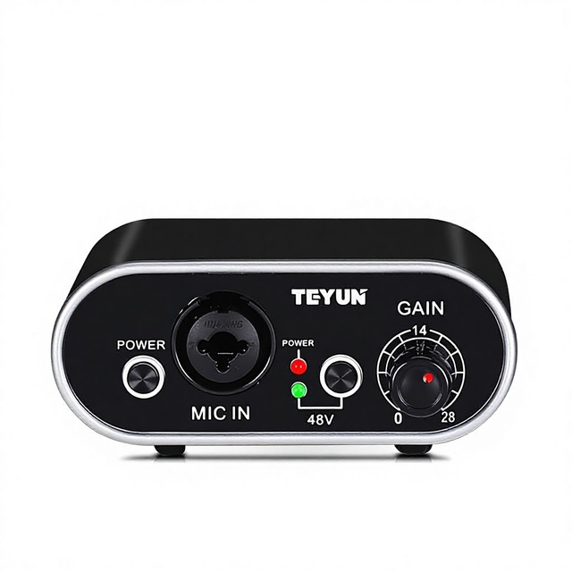 TEYUN Q3 28dB Microphone Amplifier Stage Microphone Preamplifier Preamp Low-Noise Gain 48V Made in China