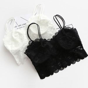 K470 Top Corto Sexy para Mujer, con Relleno en el Pecho, para Hacer Ejercicio, con Encaje, Estilo Bralette - Product Image 1