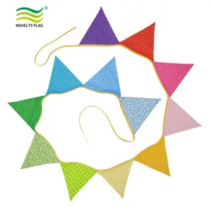 Banderines de tela personalizados ecológicos, decoración colorida reutilizable <span class=keywords><strong>para</strong></span> exteriores, <span class=keywords><strong>para</strong></span> fiesta en el jardín, guirnalda promocional, banderas - Product Image 1