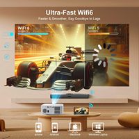 Petit projecteur portable 1080P 4K à courte focale, Smart Home LED Android TV, son stéréo HIFI, prise en charge de plusieurs applications, WiFi BT USB