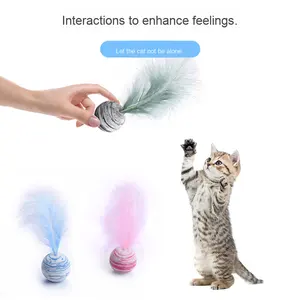 Bola de estrella de juguete para gatos transfronteriza clásica al por mayor de fábrica con plumas suministros duraderos para mascotas de autoentretenimiento - Product Image 4