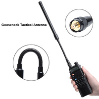Antena Baofeng VHF UHF de doble banda para antena de comunicación táctica de cuello de cisne SMA-hembra para Walkie Talkie de doble banda para AR-148