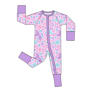 Impresión personalizada de tela de bambú recién <span class=keywords><strong>nacido</strong></span> bebé infantil cremallera ropa Onesie mamelucos bambú viscosa Navidad fruncido niños ropa - Product Image 5