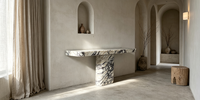 Table console en marbre Calacatta Viola, table moderne pour couloir et entrée, table console en pierre naturelle pour villa, décoration intérieure