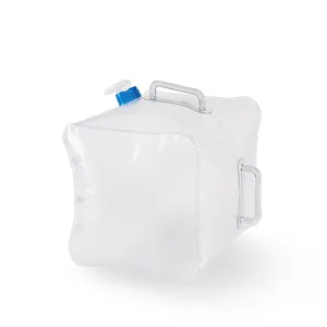 20L PVC camping extérieur pliable porte-eau avec deux poignées FDA qualité alimentaire