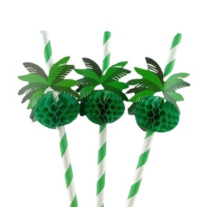 Coconut Tree Honeycomb Straws 50 Pieces Paper Biodegradable Summer Party Decoration - Product Image 5