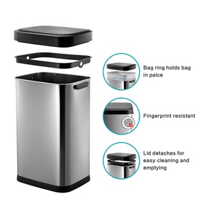 Oem Tùy Chỉnh Thép Không Gỉ Thông Minh Thùng Rác Cảm Biến Thùng Rác Bin Tự Động Có Thể Nhà Bếp Cảm Biến Thùng Cho Phòng Ngủ Trong Nhà Văn Phòng - Product Image 3