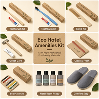Ensemble d'articles de toilette biodégradables en papier de canne à sucre pour hôtels, bonnets de douche jetables pour hôtels, complexes hôteliers, chambres d'hôtes et spas