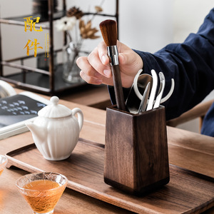 Juego de té Six Gentlemen, accesorios de té cuadrados de madera maciza para la ceremonia del té Kung Fu, duraderos - Product Image 3