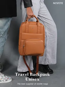 weiße farbe leder-rucksack für damen anti-diebstahl tragbarer computer-rucksack mit arbeitsrucksack