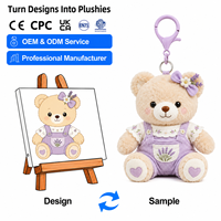 Mini porte-clés en peluche personnalisés sur le thème de l'anime, fabrication en gros de jouets en peluche, conception personnalisée de porte-clés en peluche