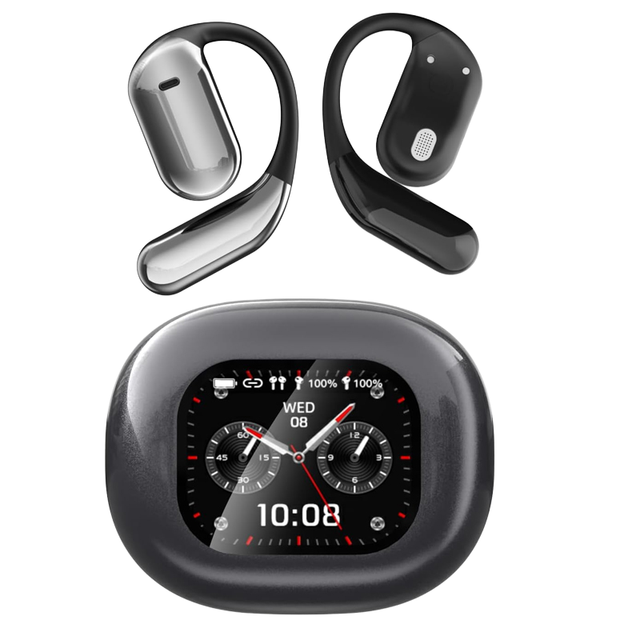 Real-Time AI Translator Earbuds Global 144 Languages Ear Hook Wireless Touch Screen Digital Display ENC for