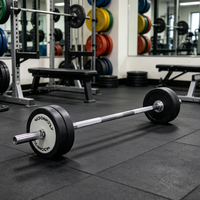 Équipement de fitness OEM de haute qualité avec logo personnalisé, barre droite et barre courbe en caoutchouc Tenojin pour l'entraînement en salle de sport