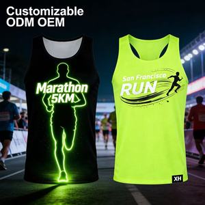 Camiseta Deportiva Unisex Personalizada para Maratón, Transpirable, 100% Poliéster, Anti-UV, para Verano, con Logotipo Personalizado Impreso - Product Image 1