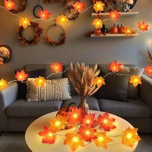 Tsinye <span class=keywords><strong>Led</strong></span> Esdoornblad <span class=keywords><strong>String</strong></span> Licht Kerst Decoratie Batterij 3m20leds Fall Esdoorns Bladeren Slinger Met Lampbatterij - Product Image 4