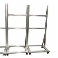 Support vertical en profilé aluminium pour machine, support industriel avec grand panneau central pour écrans et présentoirs