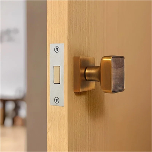 Juego de Cerradura de <span class=keywords><strong>Puerta</strong></span> de Aleación de Zinc con Manija de Madera de Nogal, Cerradura Invisible de un Solo Lado con Bisagra de Cierre Suave Hidráulico Automático - Product Image 5