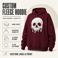 Sweat à capuche d'hiver personnalisé avec logo d'usine, broderie 3D en relief, style streetwear oversize, vente en gros OEM