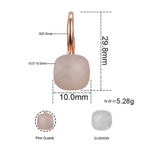 गुलाबी क्वार्ट्ज या ओइनक्स और गुलाब के सोने 925 गुलाबी क्वार्ट्ज या ओइनक्स और गुलाब के सोने के प्लेटेड के साथ - Product Image 6